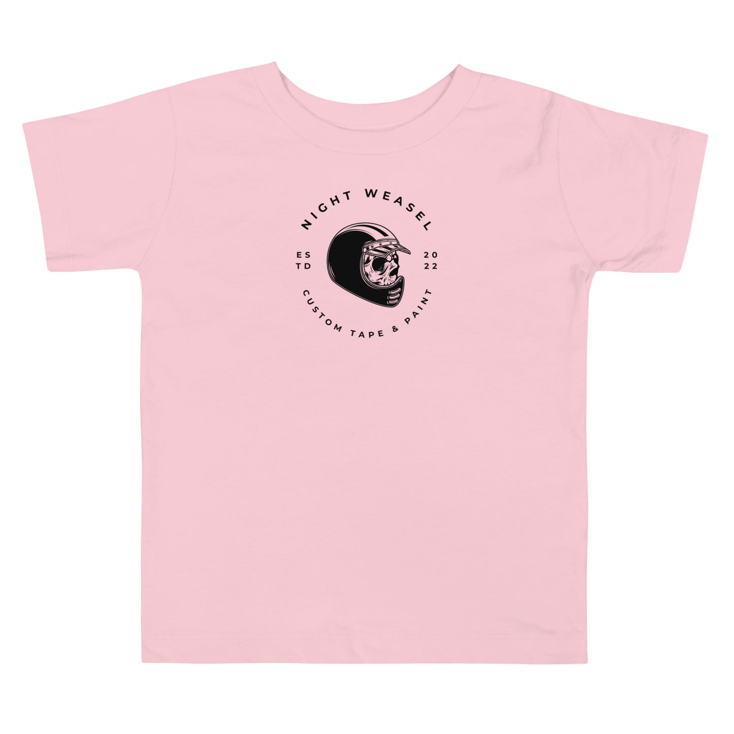 Night Weasel Skull Helmet Toddler Short Sleeve Tee